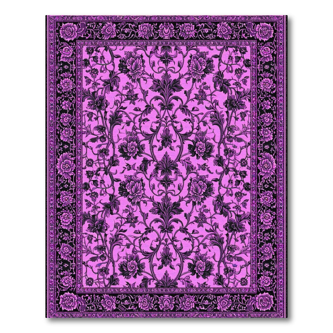 Purple Floral Vintage Area Rug