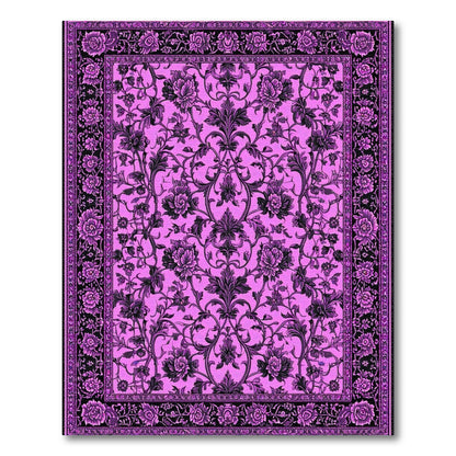 Purple Floral Vintage Area Rug