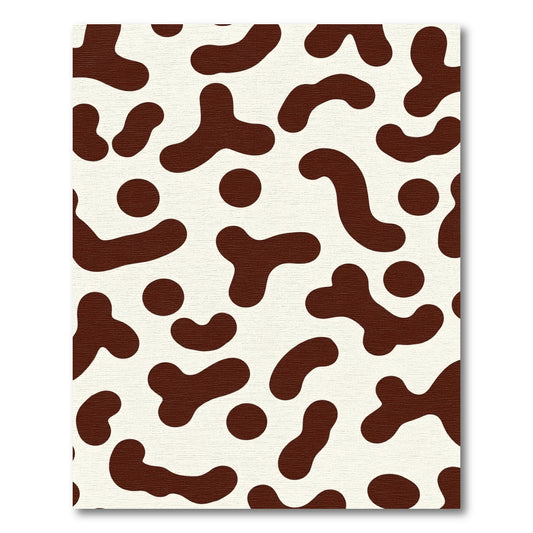 Brown Cream Organic Blob Accents Rug