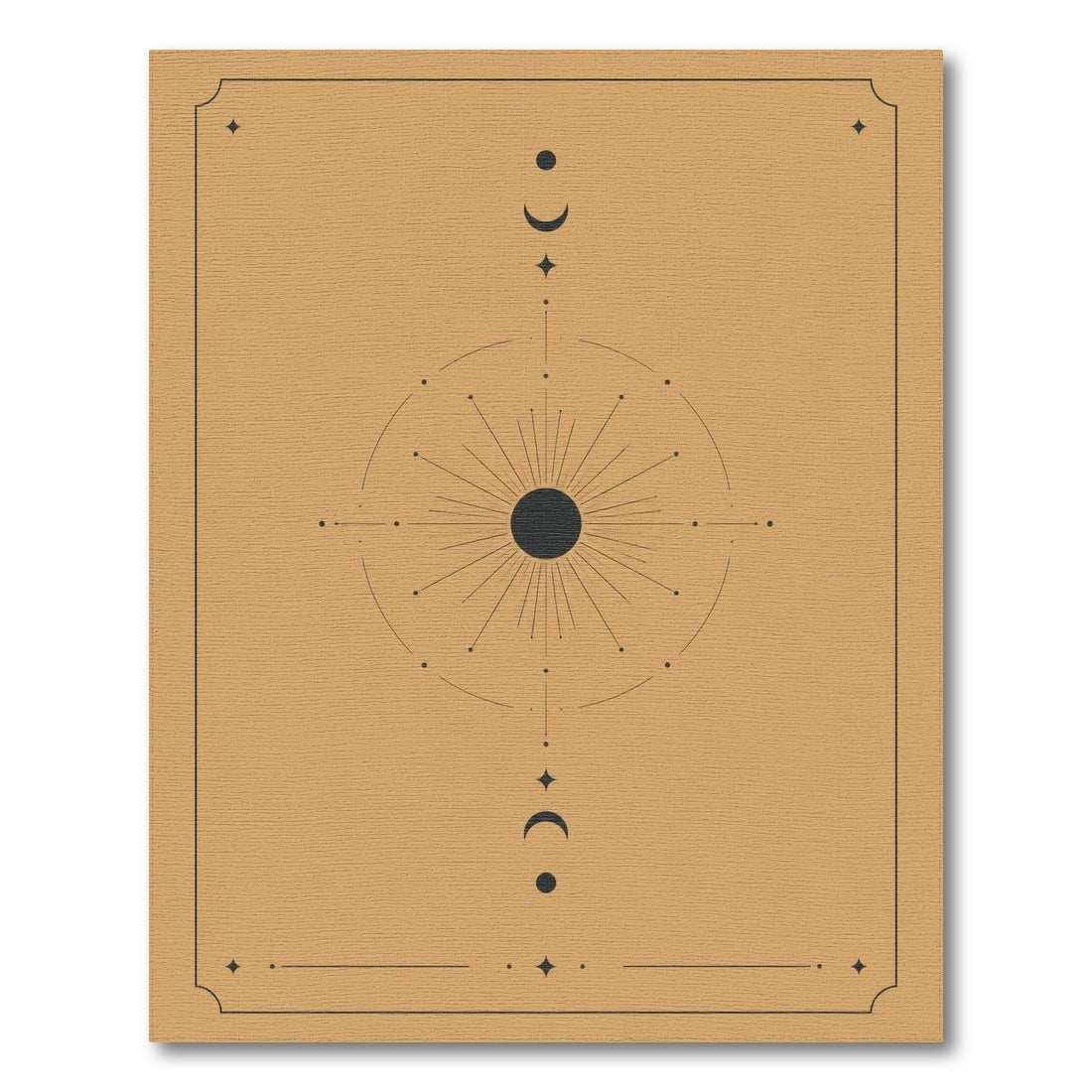 Celestial Sun Moon Phase Geometric Area Rug