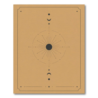 Celestial Sun Moon Phase Geometric Area Rug