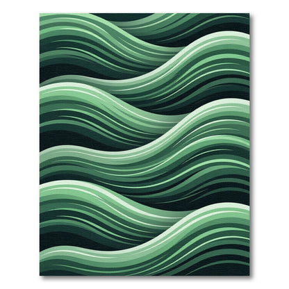 Emerald Green Flowing Wave Rug