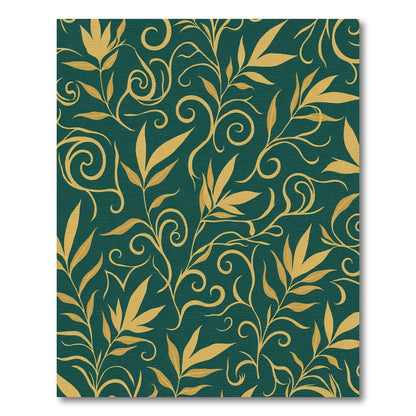 Emerald and Gold Vine Swirl Rug