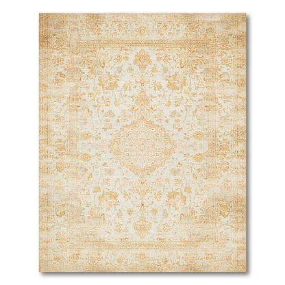 Beige Floral Vintage Area Rug