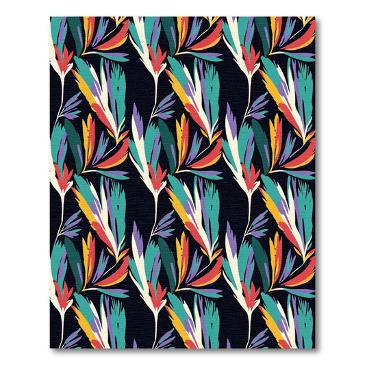Tropical Floral Medley Reeds Rug