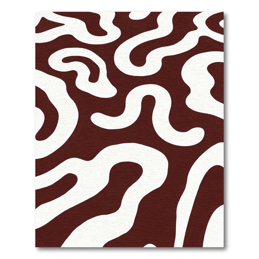 Deep Crimson Organic Flow Rug