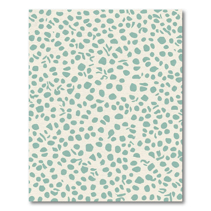 Mottled Teal Scattered Organic Shapes Rug