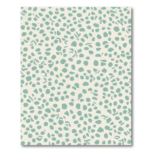Mottled Teal Scattered Organic Shapes Rug