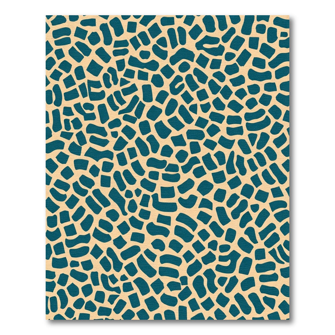 Teal Cracked Earth Organic Rug