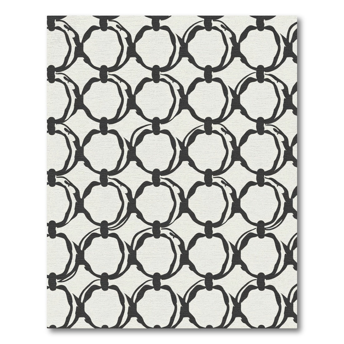 Black White Chain Link Art Rug