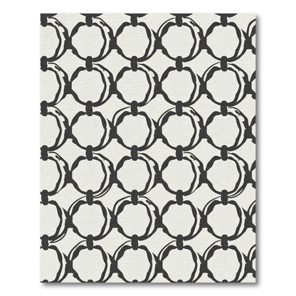 Black White Chain Link Art Rug