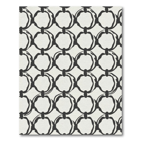 Black White Chain Link Art Rug