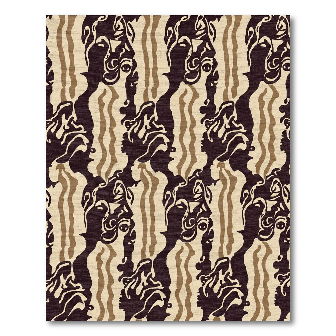 Abstract Human Profile Earth Tone Rug