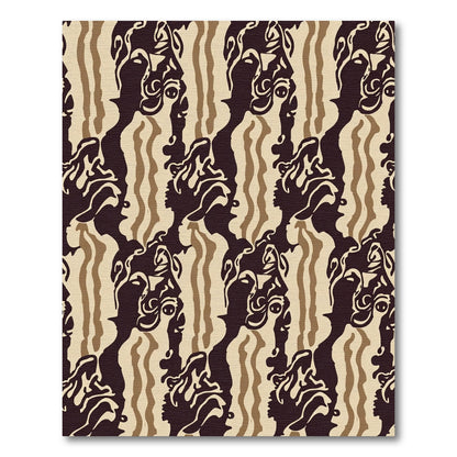 Abstract Human Profile Earth Tone Rug