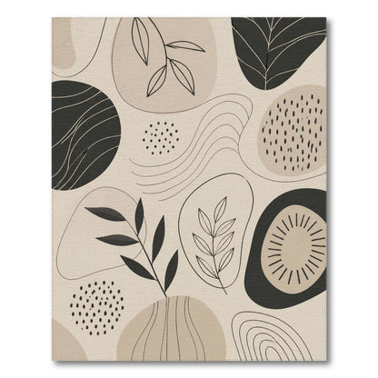 Abstract Leaf Beige Area Rug