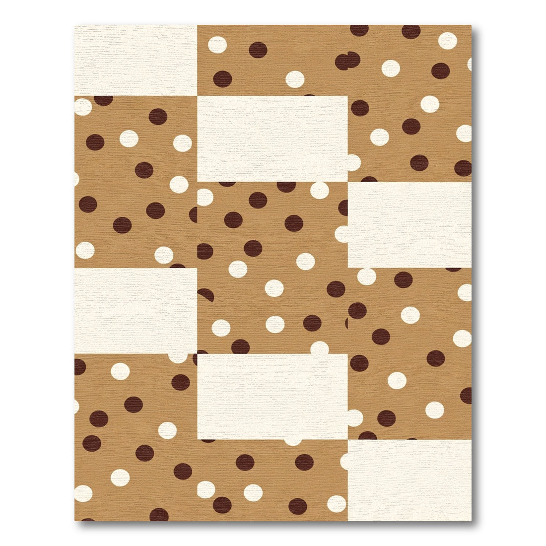 Brown White Scattered Polka Dots Rectangles Rug