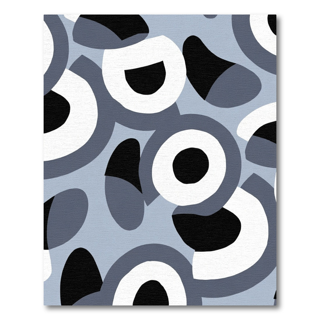 Abstract Gray Black White Circles Rug