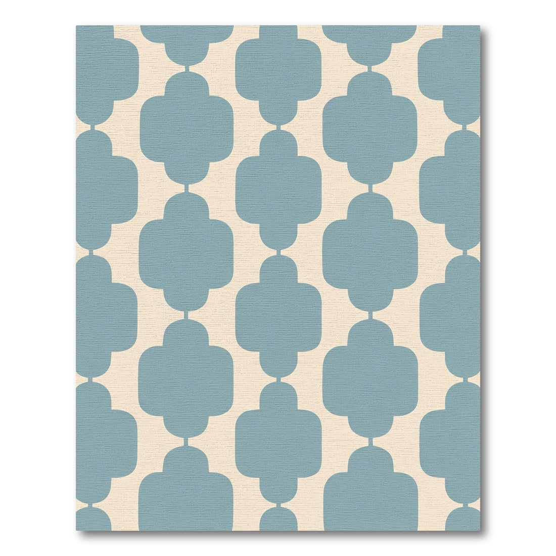 Light Blue Quatrefoil Geometric Rug