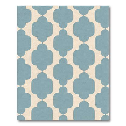 Light Blue Quatrefoil Geometric Rug