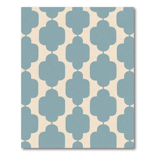 Light Blue Quatrefoil Geometric Rug