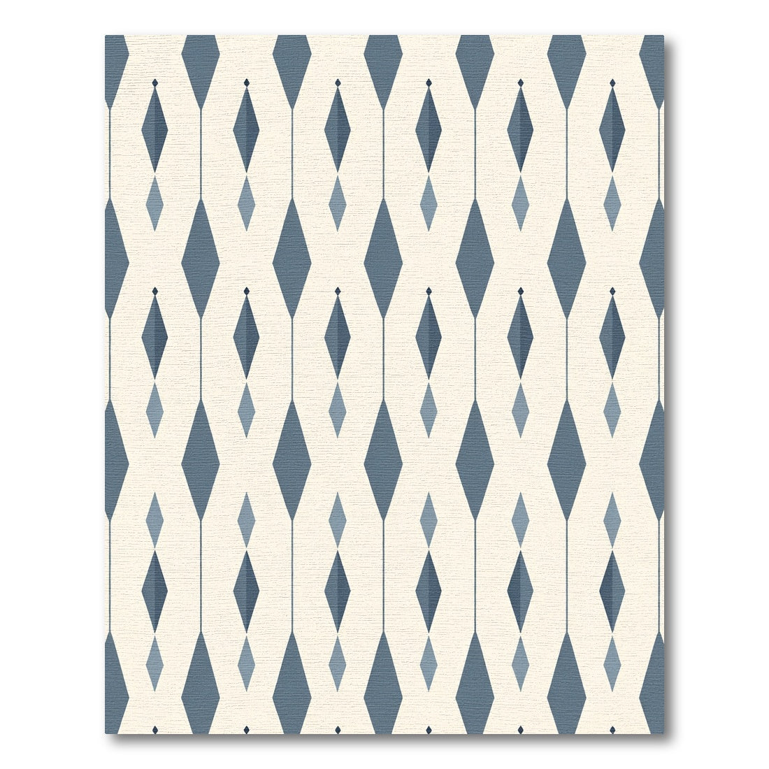 Deep Blue Geometric Diamond Chain Rug