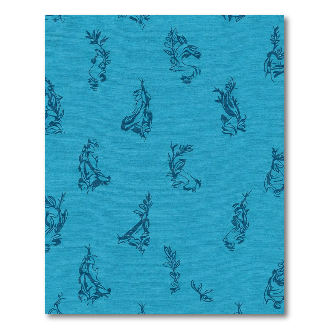 Deep Blue Botanical Floral Sketch Rug