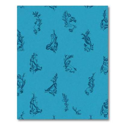 Deep Blue Botanical Floral Sketch Rug
