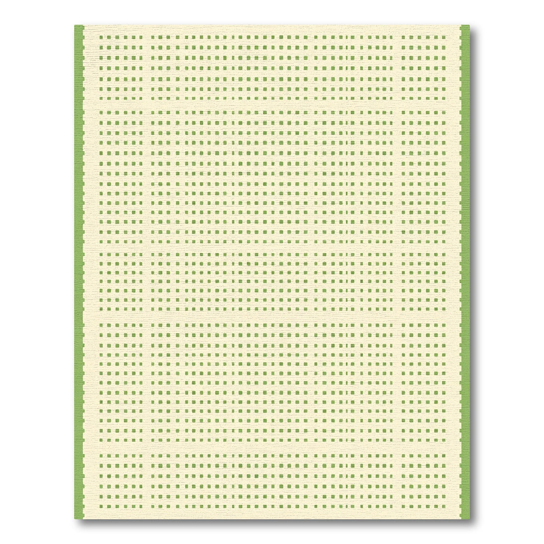 Light Green Gridded Square Repeating Pattern Rug