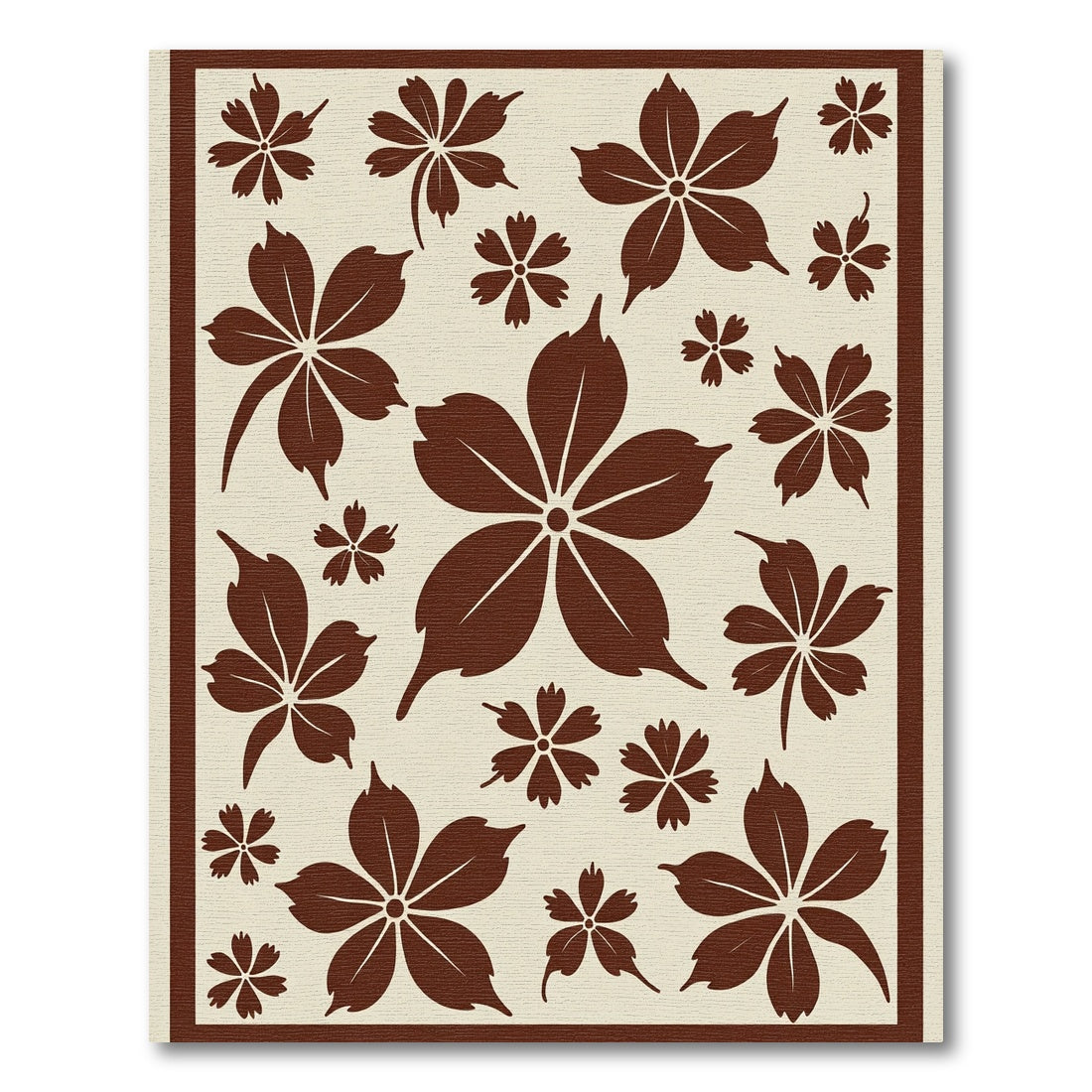 Brown Floral Scatter Arrangement Rug