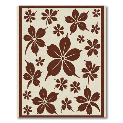 Brown Floral Scatter Arrangement Rug