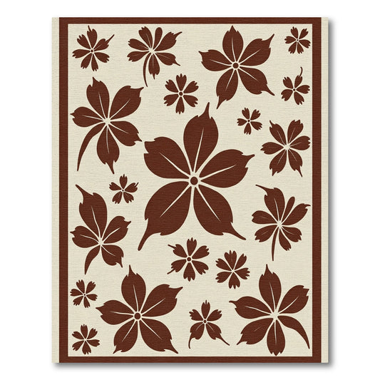 Brown Floral Scatter Arrangement Rug