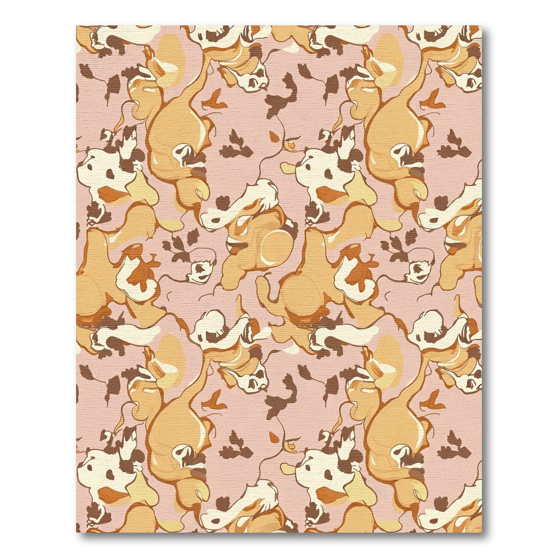 Whimsical Fawn Cream Abstract Swirl Rug