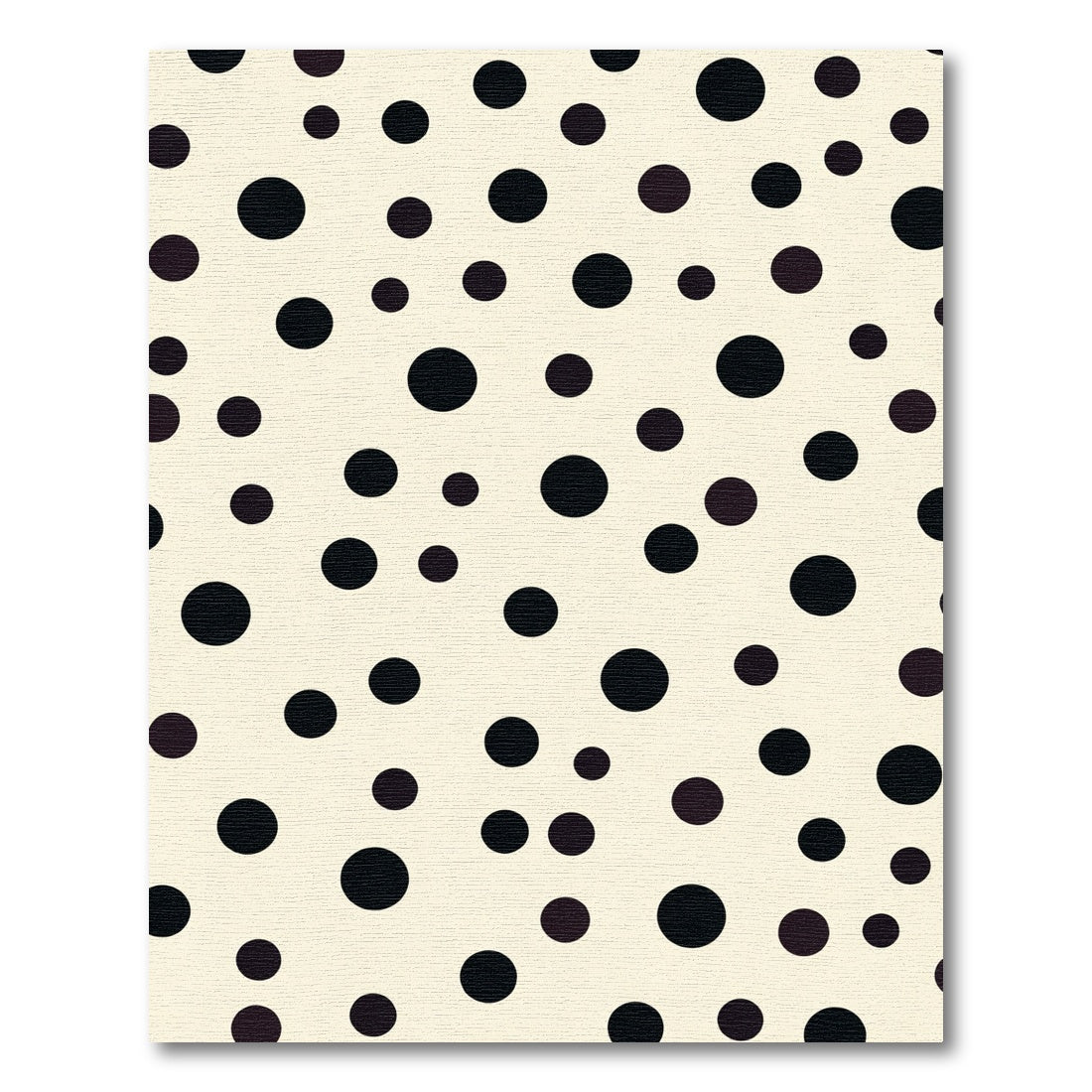 Cream Black Scattered Circles Rug