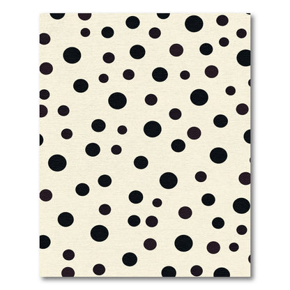Cream Black Scattered Circles Rug