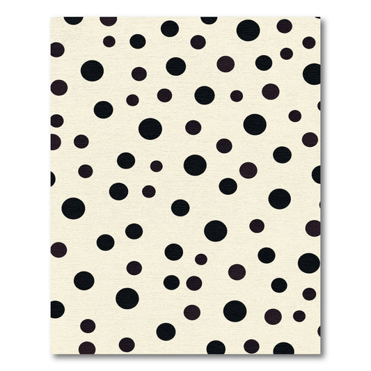 Cream Black Scattered Circles Rug