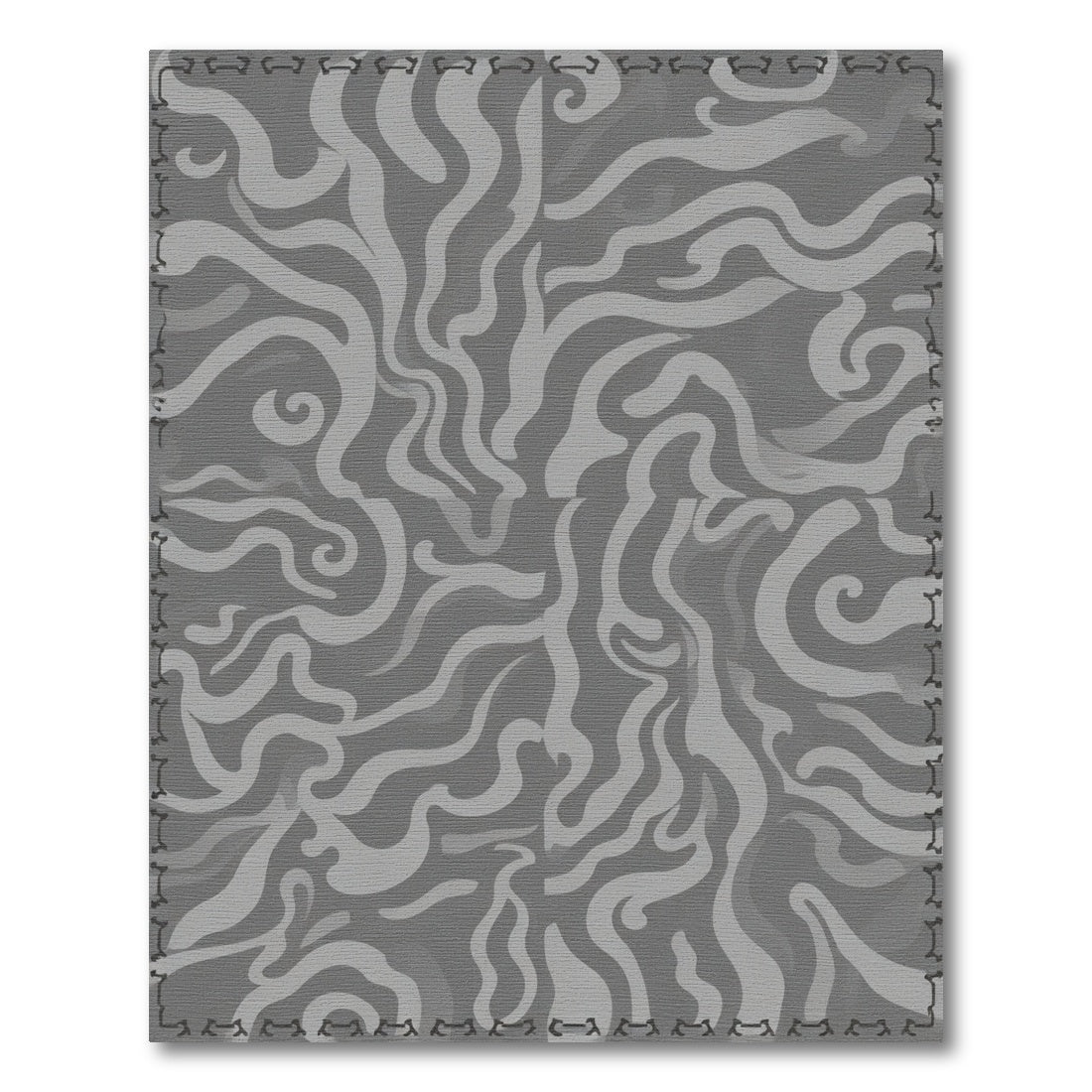 Monochromatic Swirls Organic Flow Rug