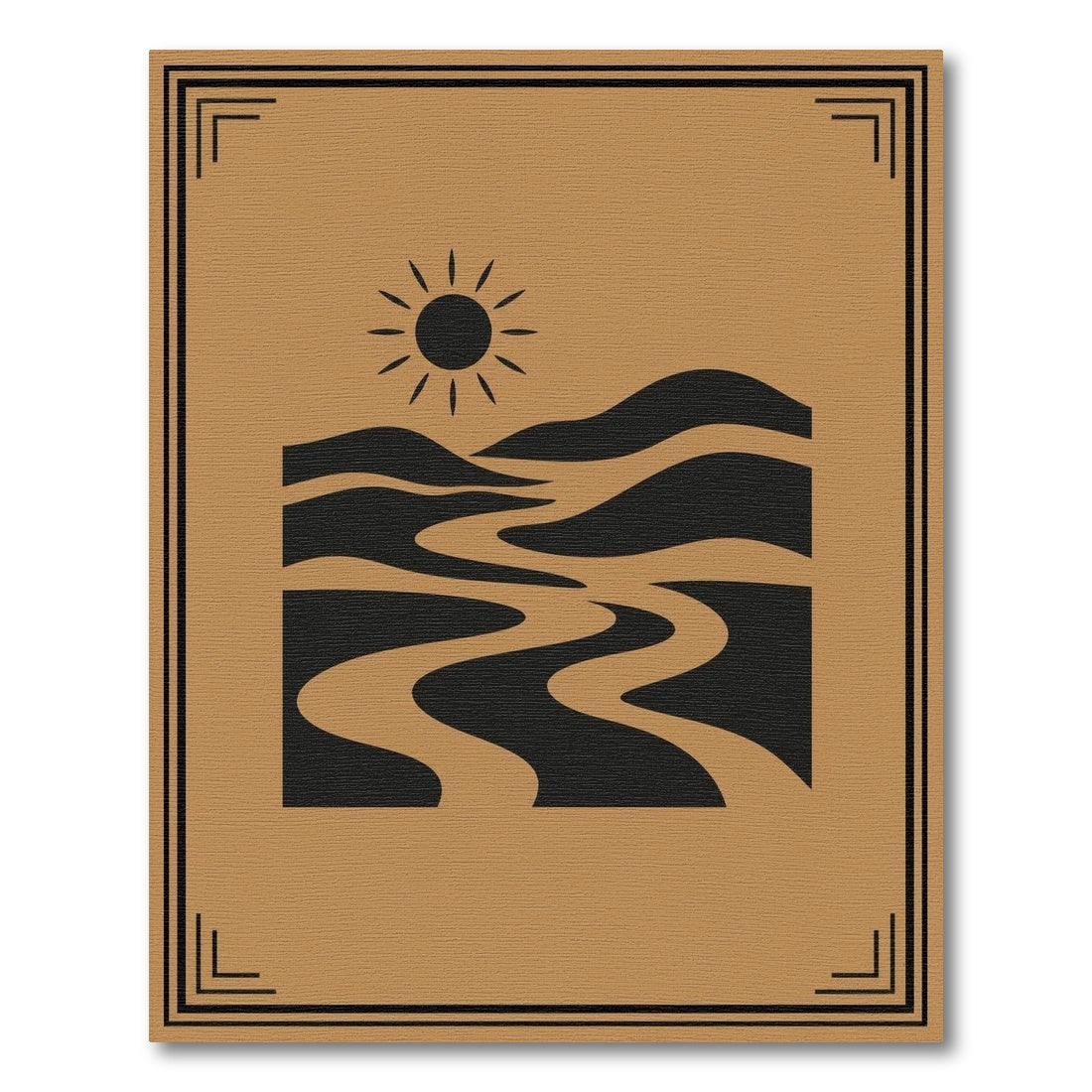 Southwestern Sun Waves Brown Area Rug