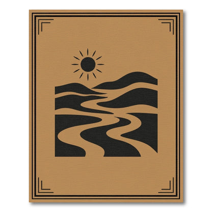 Southwestern Sun Waves Brown Area Rug