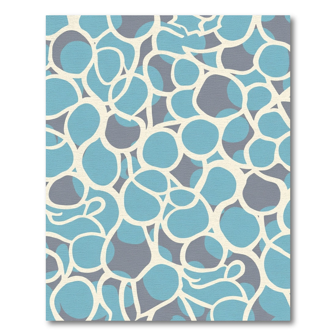 Abstract Blue Grey Organic Flow Rug