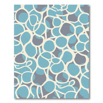 Abstract Blue Grey Organic Flow Rug