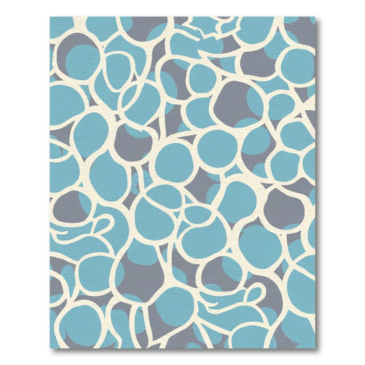 Abstract Blue Grey Organic Flow Rug