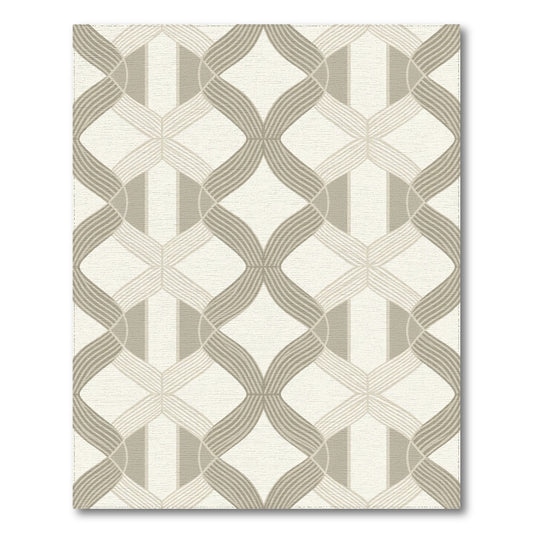 Beige Interlocking Lattice Area Rug