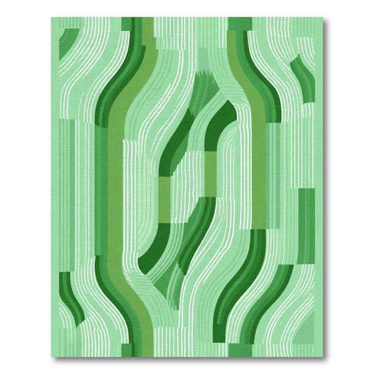 Emerald Green Abstract Flow Rug
