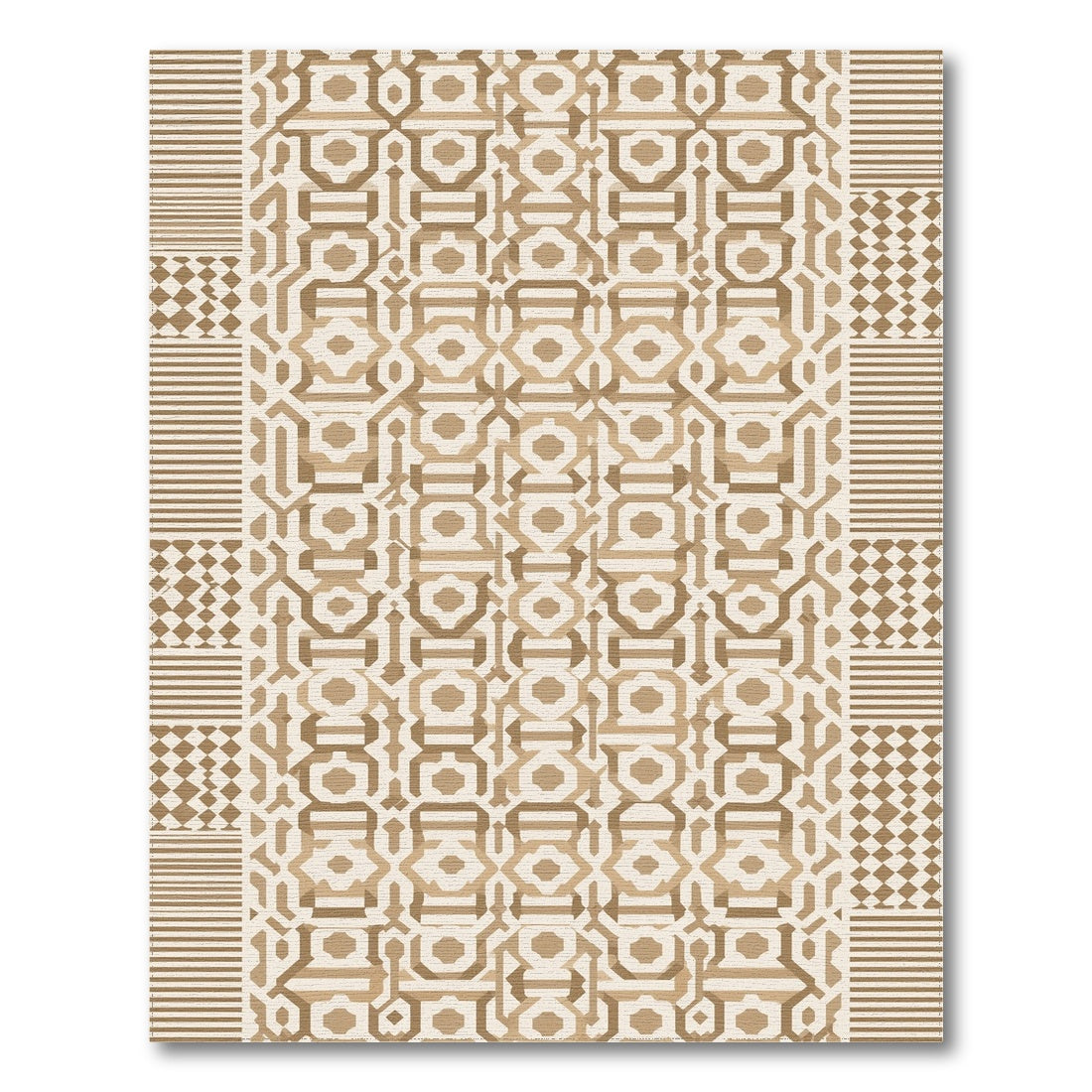 Brown Tan Geometric Area Rug