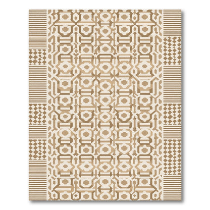 Brown Tan Geometric Area Rug