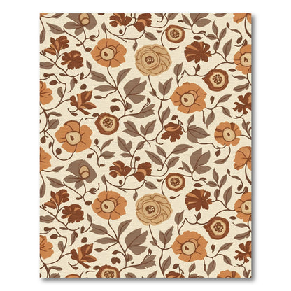 Earthy Tone Floral Vine Rug