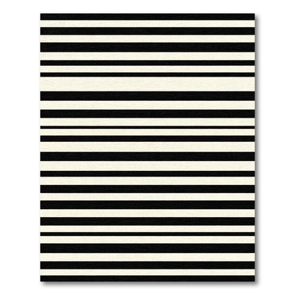 Bold Black Cream Linear Rug
