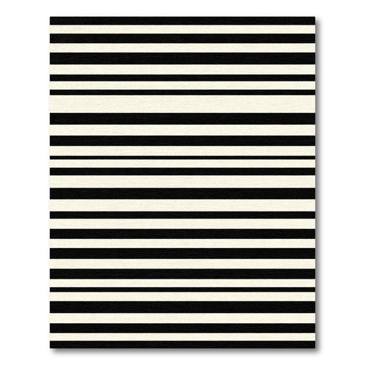 Bold Black Cream Linear Rug