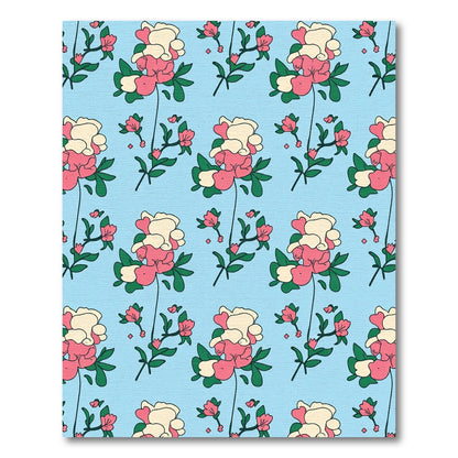 Pink Cream Floral Branch Pattern Rug
