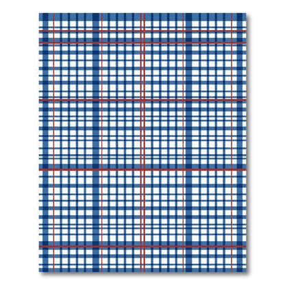 Classic Blue Red Plaid Check Rug